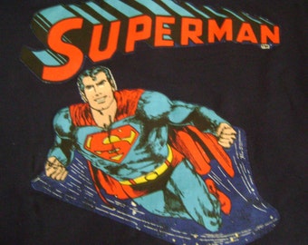 Mens Hoodie DC SUPERMAN VINTAGE 70s Print