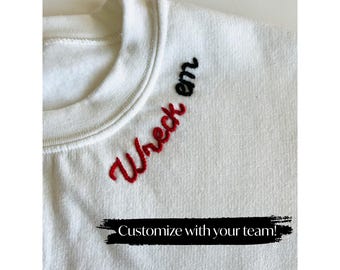 Texas Tech Embroidered Sweatshirt/Long Sleeve Shirt: Wreck Em Game Day Sweater