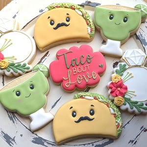 Taco bout love, fiesta bridal shower cookies  (36 cookies)