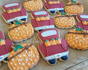 Pumpkin truck cookies, just trucks (36 cookies)