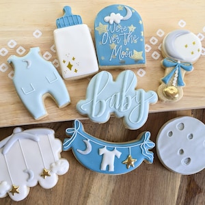 Over the moon, Twinkle twinkle baby shower cookies (48 cookies)