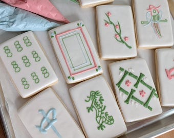Mahjong game pieces cookies (36 cookies)
