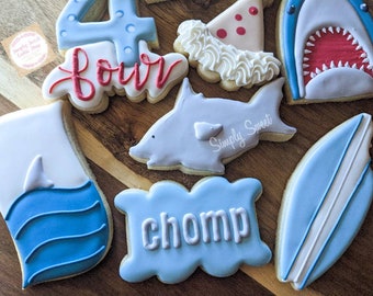 Shark birthday cookies (36 cookies)
