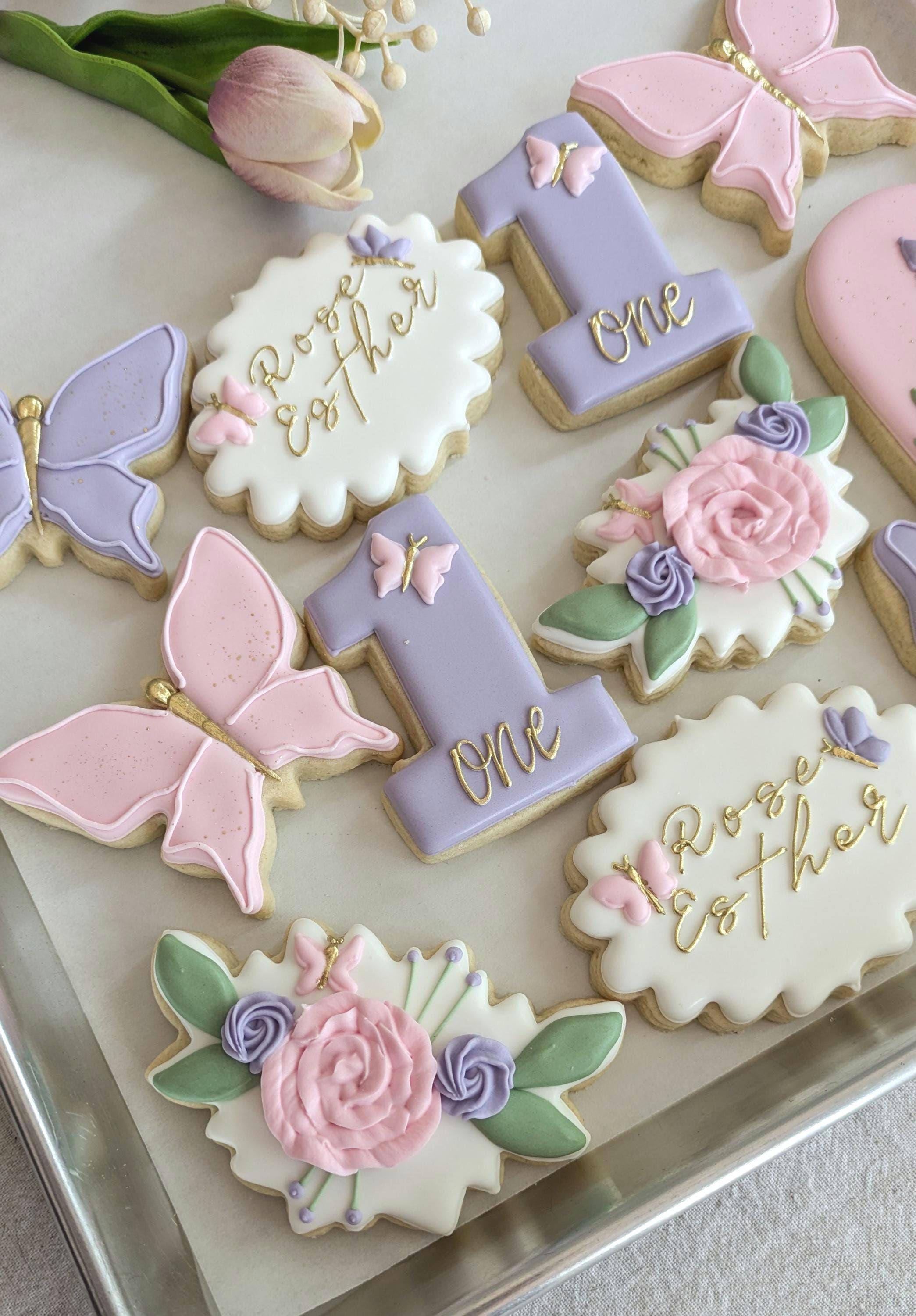 Butterfly, Floral Cookies (36 Cookies) - Etsy