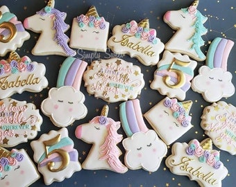 Unicorn and rainbow cookies (54 cookies)