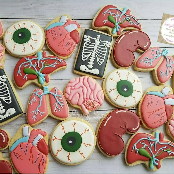 Organ/body part cookies (36 cookies)