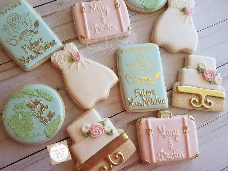 Travel Themed Bridal Showers Cookies 48 Cookies Etsy