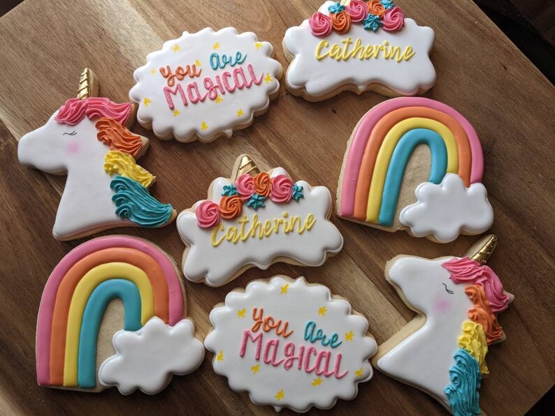 Rainbow wishes and Unicorn Kisses cookies 36 cookies image 3