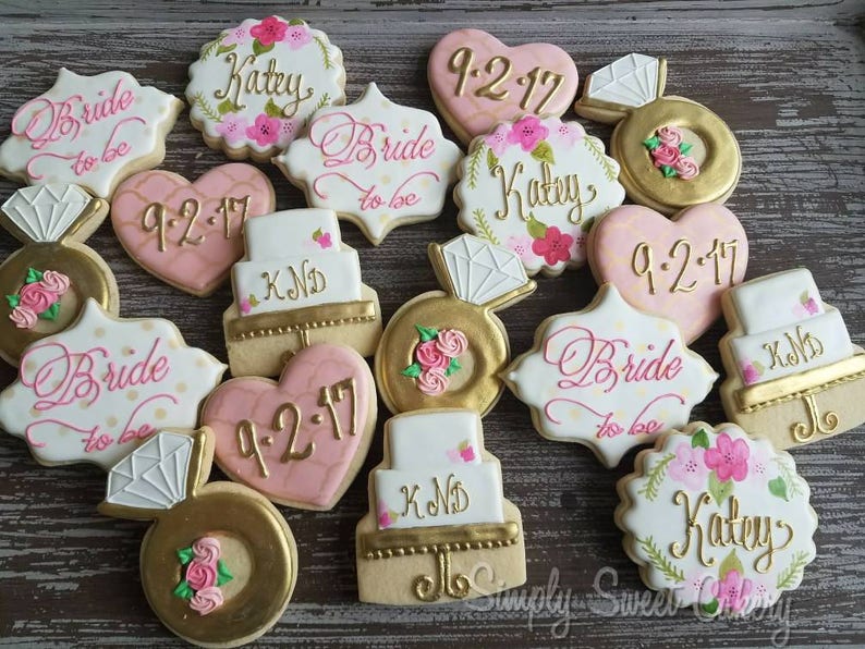 Floral Bridal Shower Cookies 70 Cookies Etsy