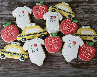 New York baby shower cookies (50 cookies)