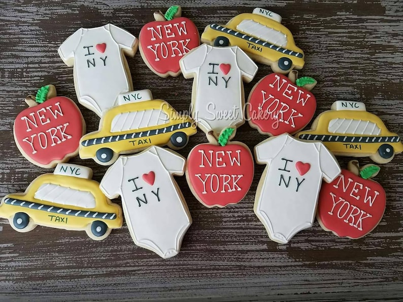 New York Baby Shower Cookies 100 Cookies Etsy New York Baby Shower Cookies 100 Cookies Etsy
