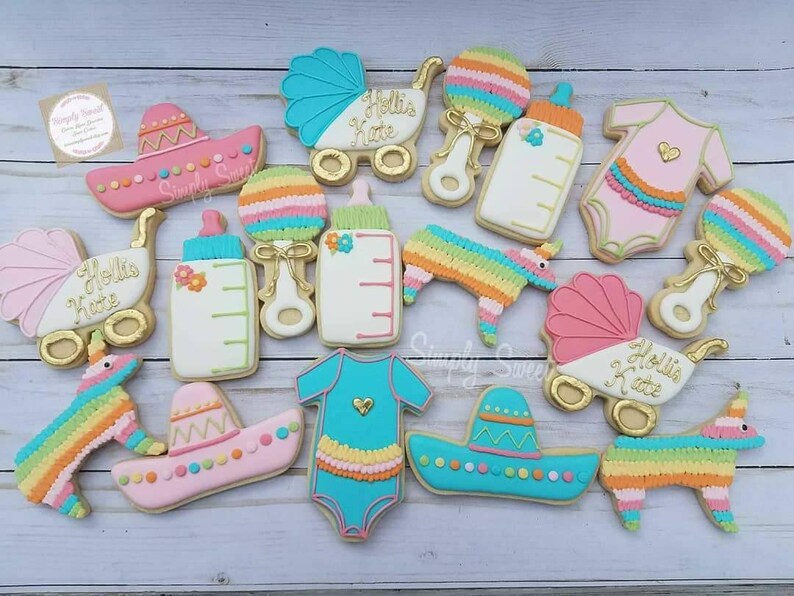 Fiesta Baby Shower Cookies 48 Cookies Etsy Fiesta Baby Shower Cookies 48 Cookies Etsy