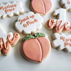 Sweet as a peach, 1st birthday cookies (36 cookies)