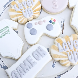 Video game, gamer baby shower cookies ( 36 cookies)