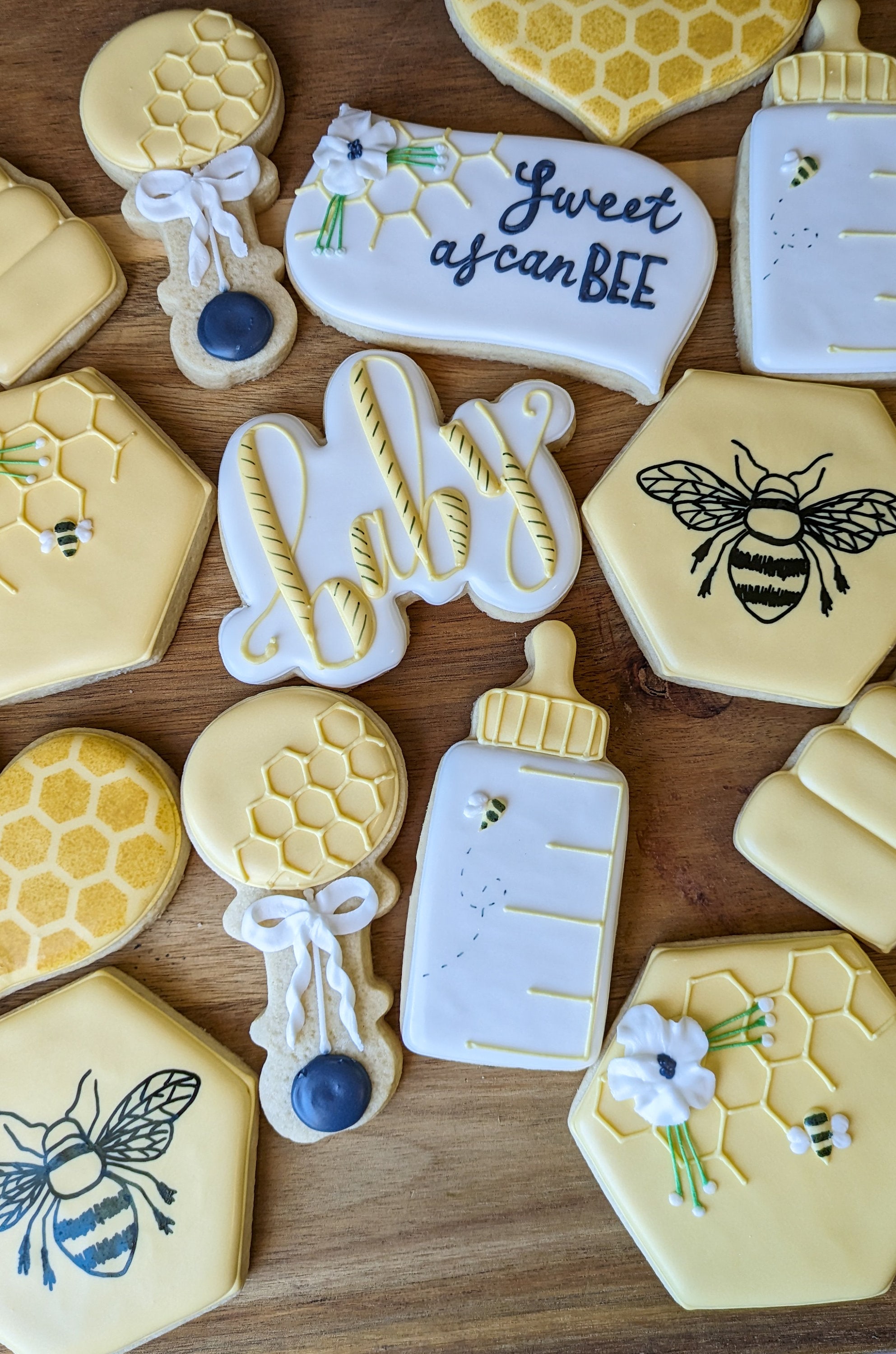 Bee Baby Shower Cookies: 36 Decorated Sugar Cookies - Etsy