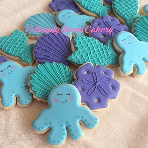 Under the sea themed cookies (36 cookies)