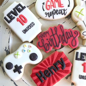 Video game, gamer birthday cookies ( 36 cookies)