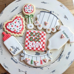 Pizza, slice slice Baby, baby shower sugar cookies (36 cookies)