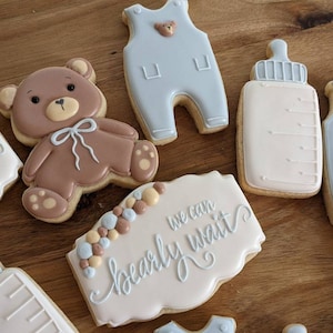 Bear baby shower cookies (36 cookies)