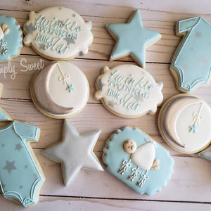 Twinkle twinkle baby shower cookies (50  cookies)