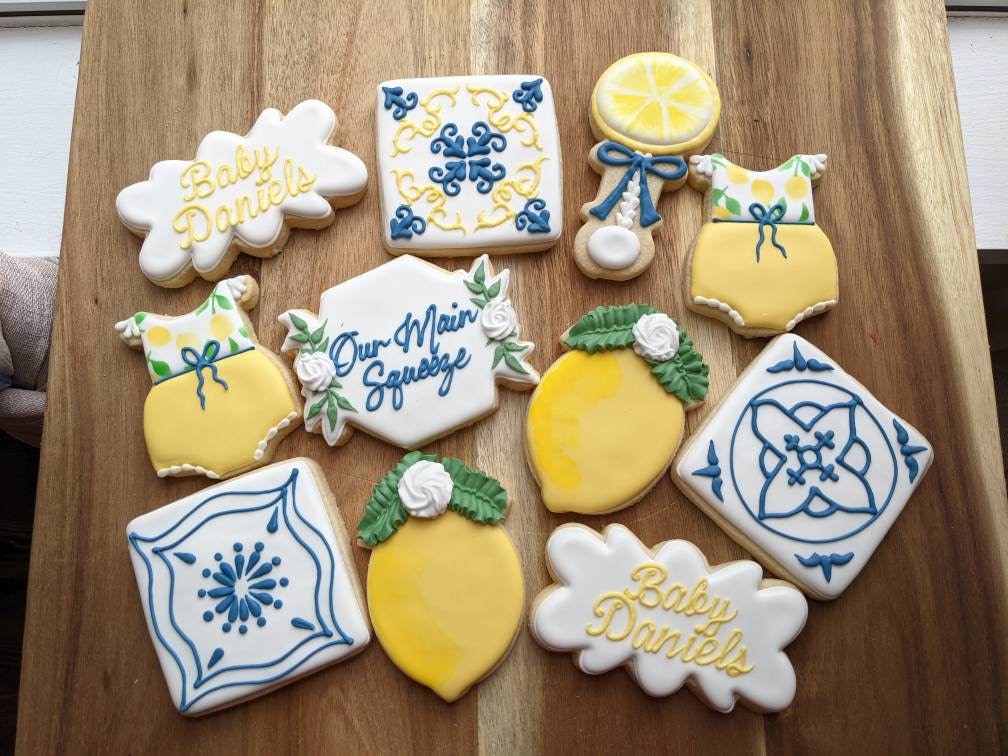 Our Main Squeeze, Amalfi, Lemon Baby Shower Cookies (48) - Etsy