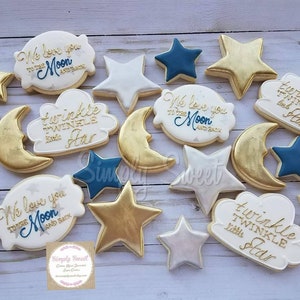 Twinkle twinkle baby shower cookies (60 cookies)