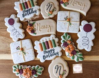 Floral birthday cookies (36 cookies)