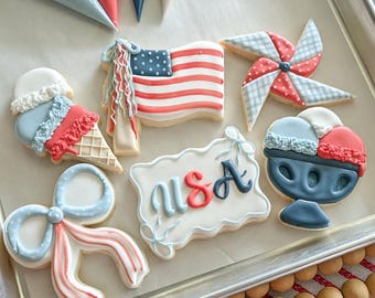 Ice cream 4th of July cookies (24 cookies)