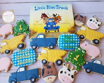 Little blue truck book themed cookies (36)