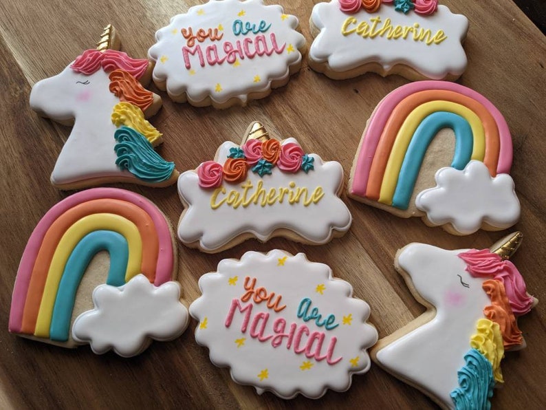 Rainbow wishes and Unicorn Kisses cookies 36 cookies image 1