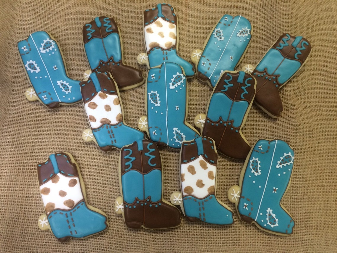 Boots or Bows Gender Reveal Cookies 36 Cookies Etsy