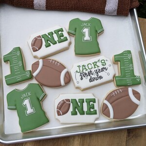First year down, Football birthday cookies (36 cookies)