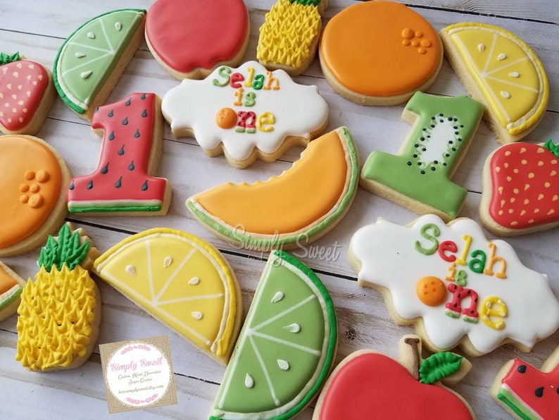 Tuttifruiti Themed Cookies Fruit Cookies 36 Cookies Etsy