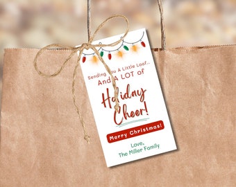 Christmas Sourdough Bread Gift Tag; Red Green Bread Label Tie On, Printable Template;  Holiday Tags Home Baker or Bakery, EDITABLE Download