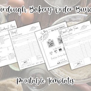 Sourdough Order Form, Bread Bakery Menu, Receipt Printable Template, Sourdough Business, Home Baker, Scan To Pay; Editable Digital Download