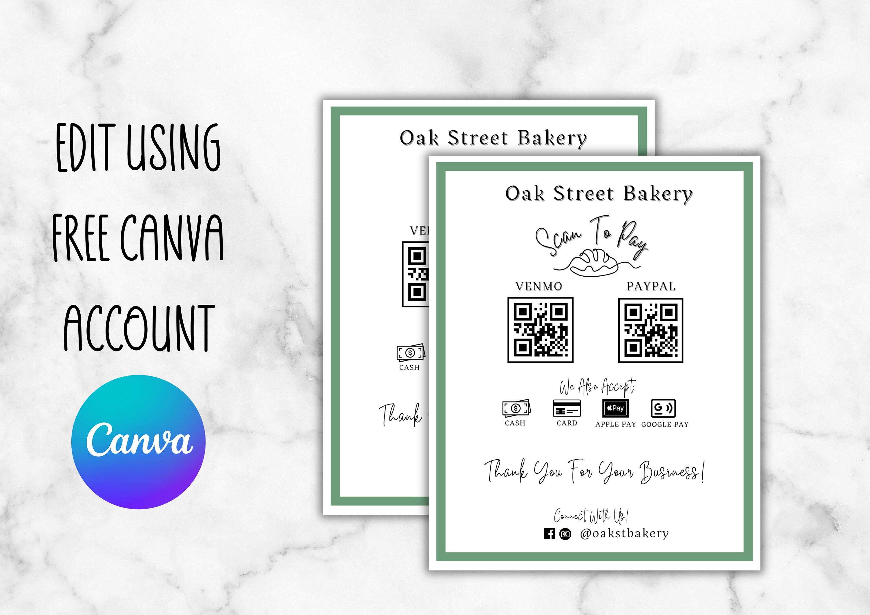 Scan to Pay Sign, Sourdough Bakery QR Code Template; Home Baker Venmo ...