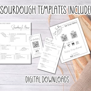 Sourdough Bread Menu, Pricing & Options List; Custom QR Code Business Card; Home Baker; Scan To Pay; Printable Template; EDITABLE Download
