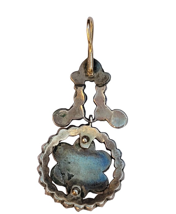 Antique Victorian Bohemian Garnet flower pendant - image 5