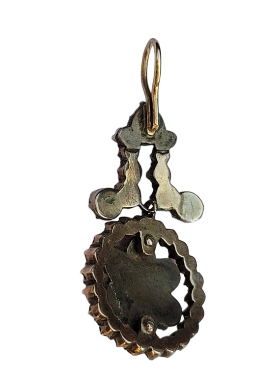 Antique Victorian Bohemian Garnet flower pendant - image 3