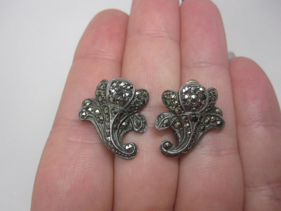 Art Deco c.1920s/30s Solid Silver and Marcasite R… - image 4