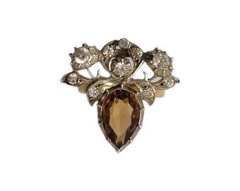 Art Deco 9CT Gold Silver Paste heart ring