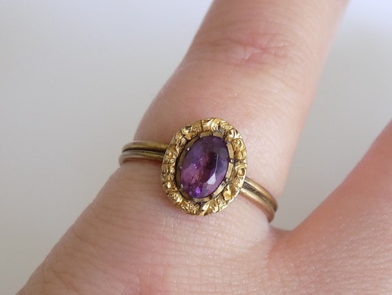 Antique Georgian Amethyst Paste costume ring