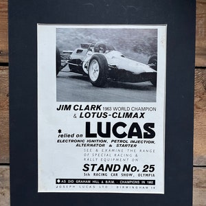 Vintage Jim Clark Lucas advertising print 1963 image 3