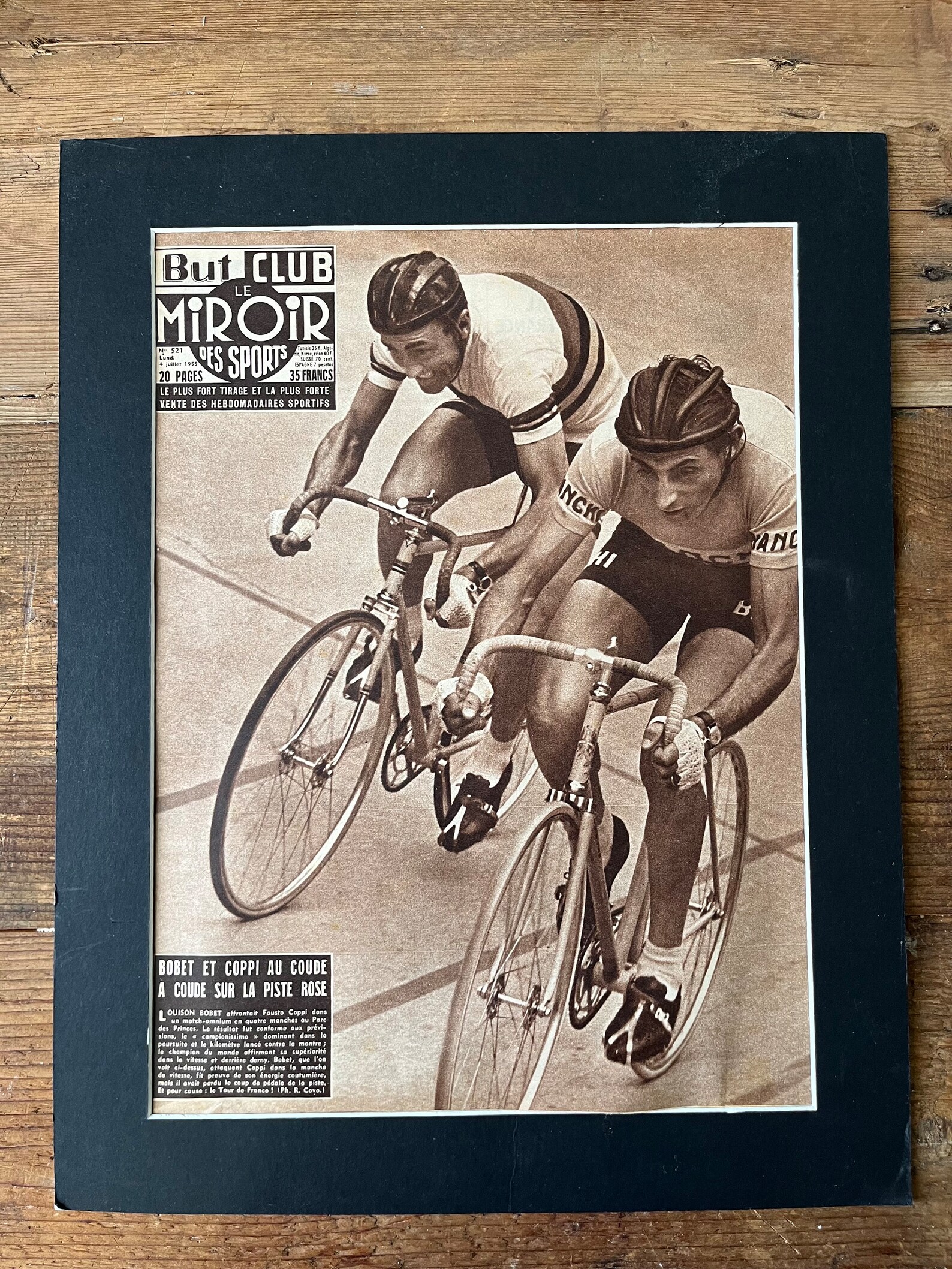 Poster Vintage Cyclisme - Fausto Coppi Sur Bianchi - Made In Italy - NEUF
