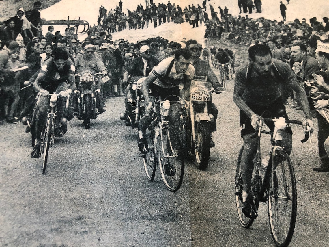 1953 Tour de France Alps stage print original vintage Etsy