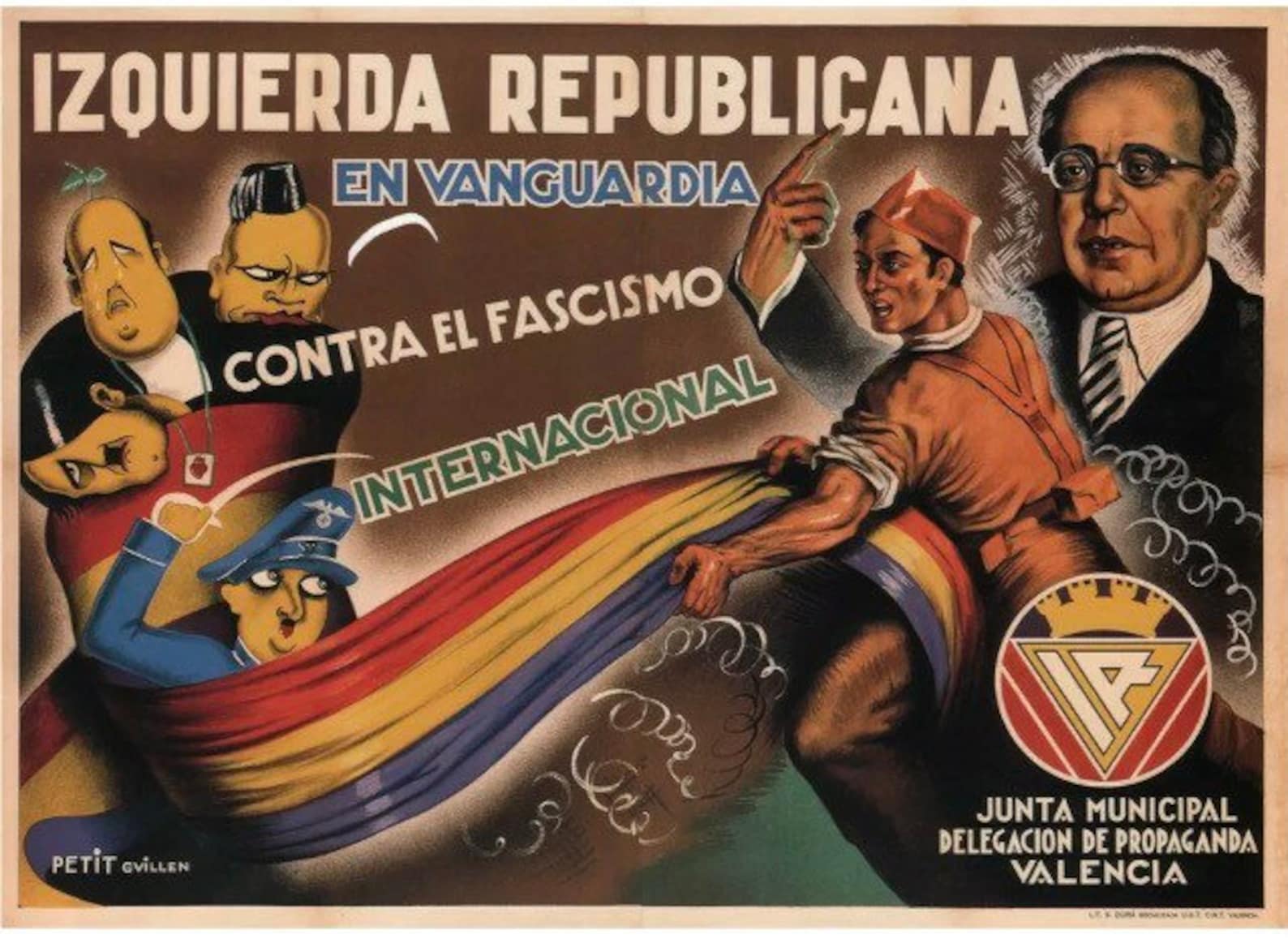 1937 Spanish Civil War Republican Propaganda Poster Etsy