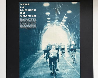 Original Tour de France vintage french cycling print 1959