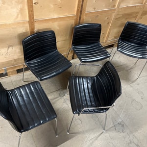 Arper Catifa 53 chairs - black  leather