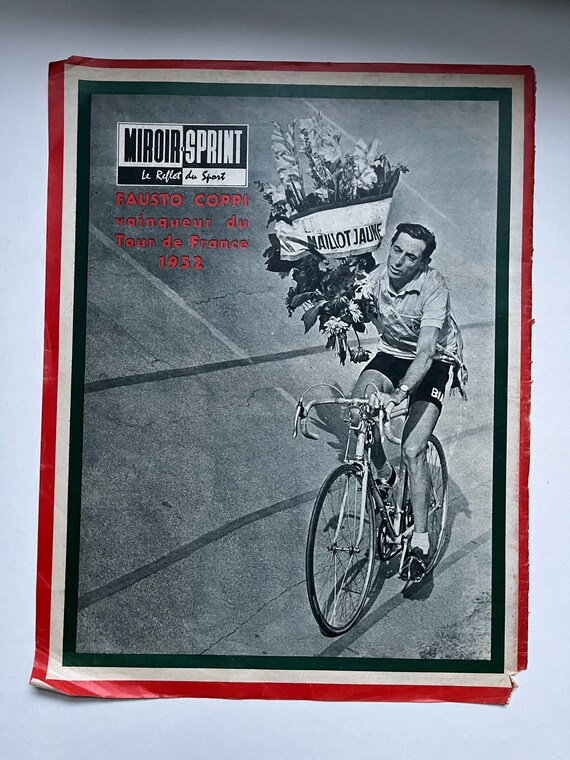 Fausto Coppi Bianchi imprime de cyclisme vintage original 1960 Etsy Canada