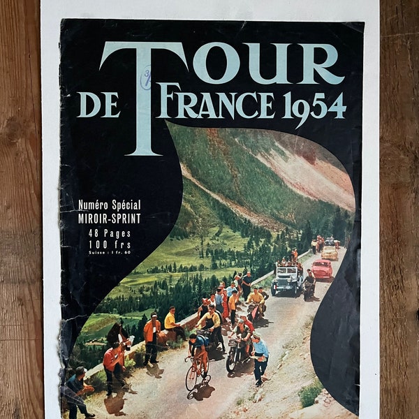 tirage original de cyclisme vintage 1954 Tour de France magazine couverture print